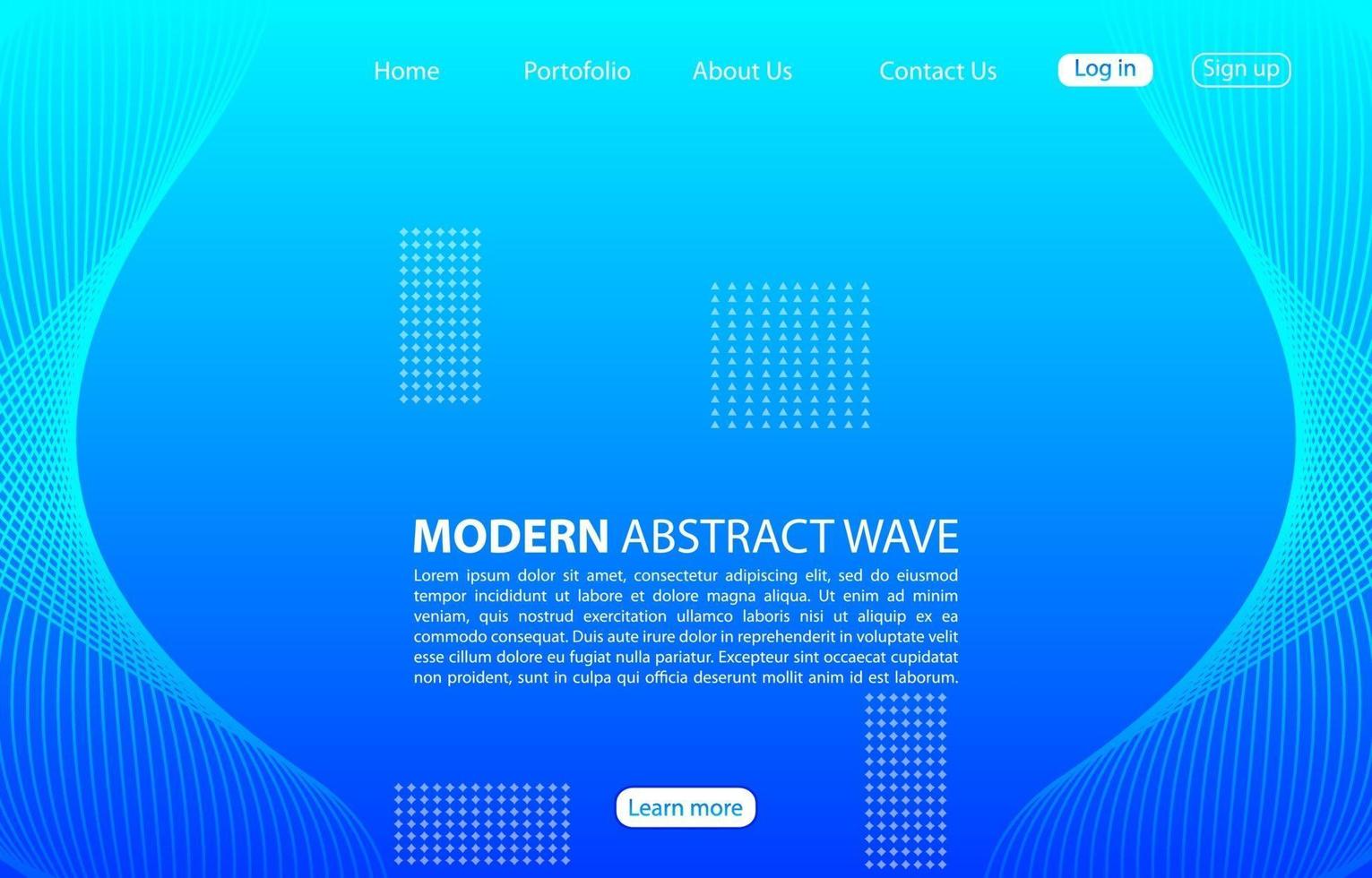 moderna onda astratta background.landing pagina abstract wave design.blue template app e siti web. vettore