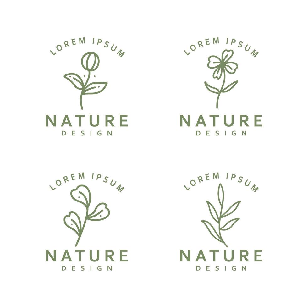 fiore logo design vettore icona illustrazione