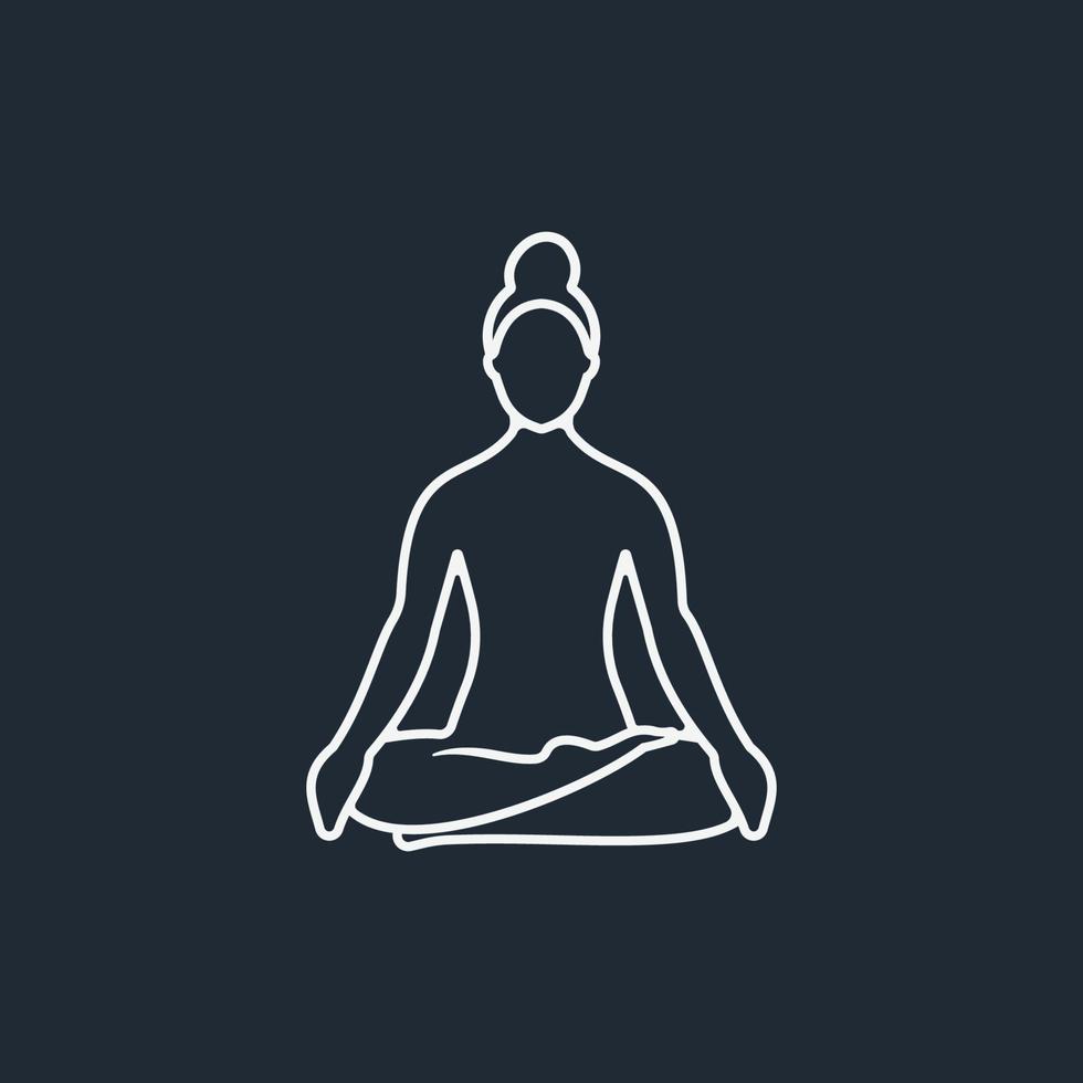 yoga linea logo design modello icona vettore illustrazione