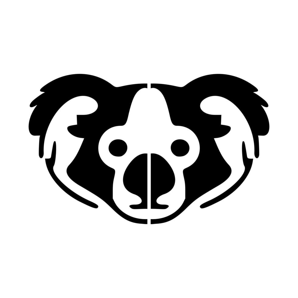 vettore logo con un' nero e bianca koala.