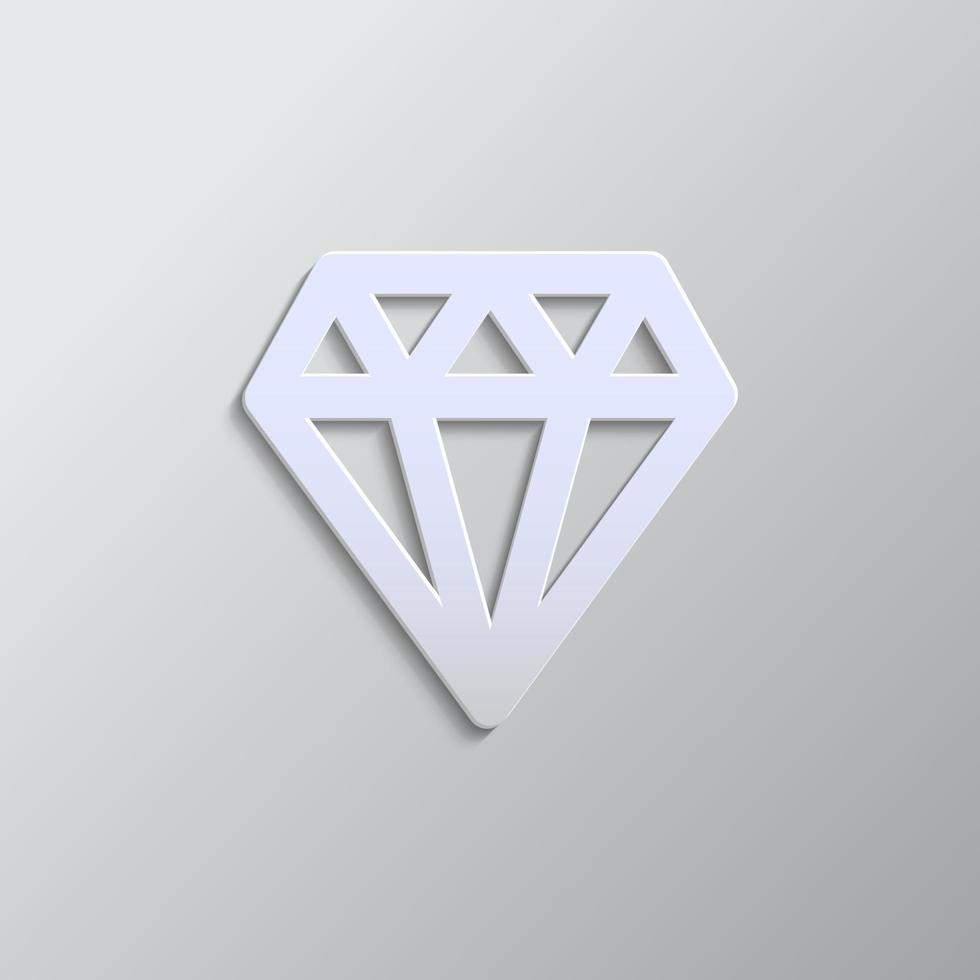 diamante carta stile, icona. grigio colore vettore sfondo- carta stile vettore icona.
