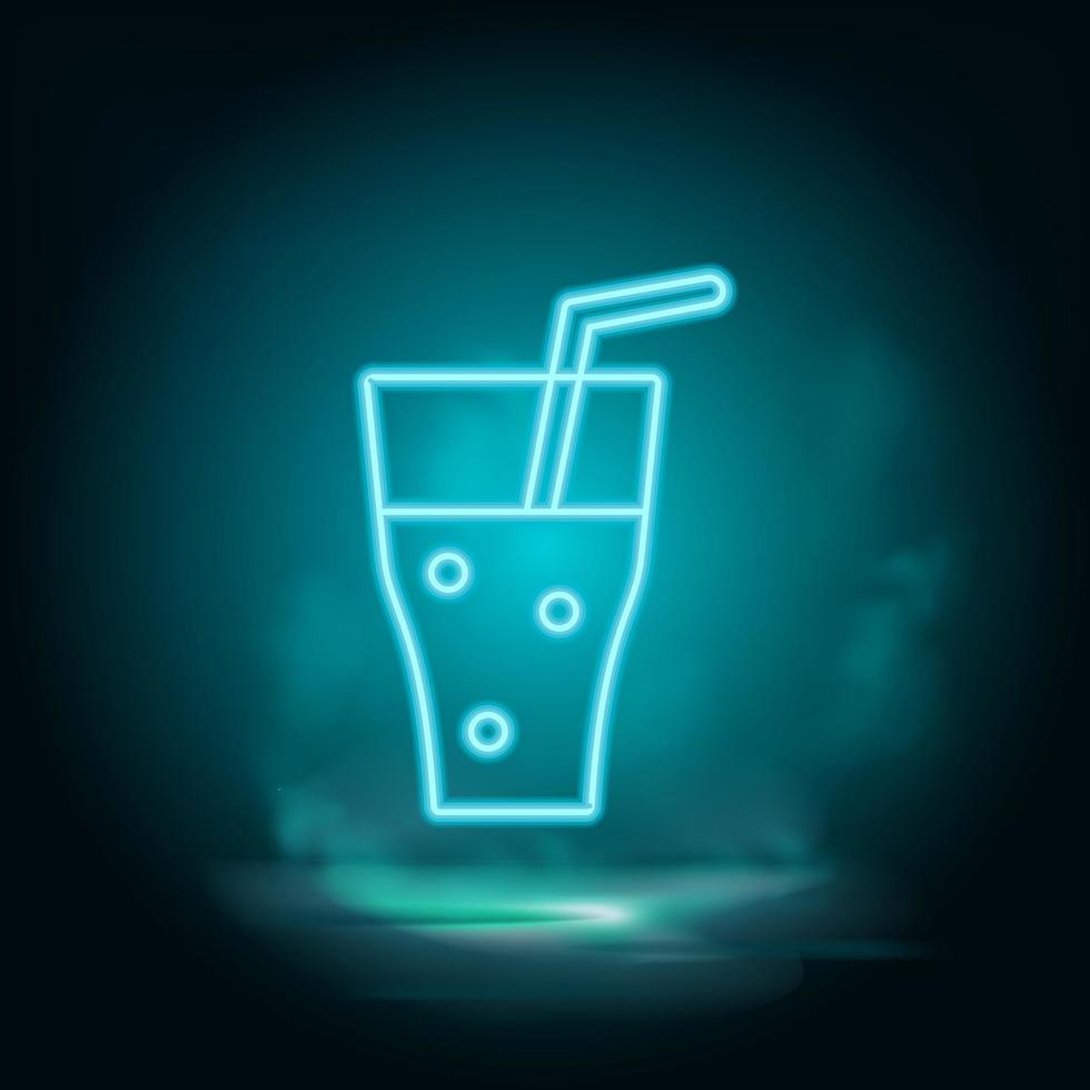 alcol, cocktail, bevanda vettore neon icona. cibo blu neon illustrazione. alcol, cocktail, bevanda vettore neon icona su bianca sfondo