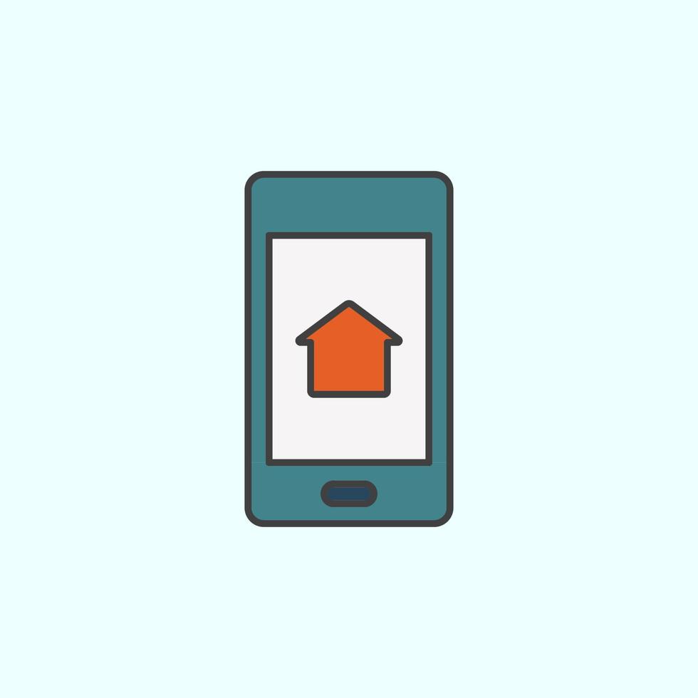 Telefono, casa colore vettore icona, vettore illustrazione su bianca sfondo