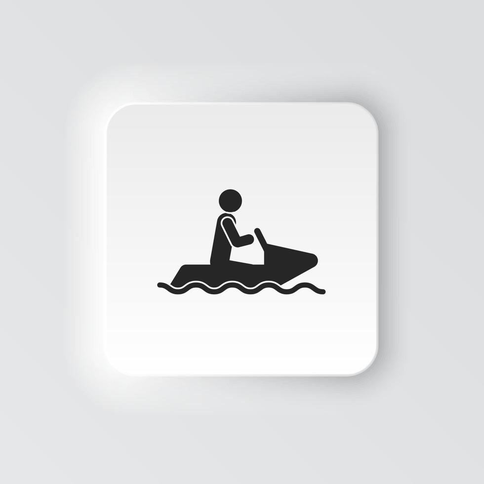 rettangolo pulsante icona neve moto. pulsante bandiera rettangolo distintivo interfaccia per applicazione illustrazione su neomorfo stile su bianca sfondo vettore