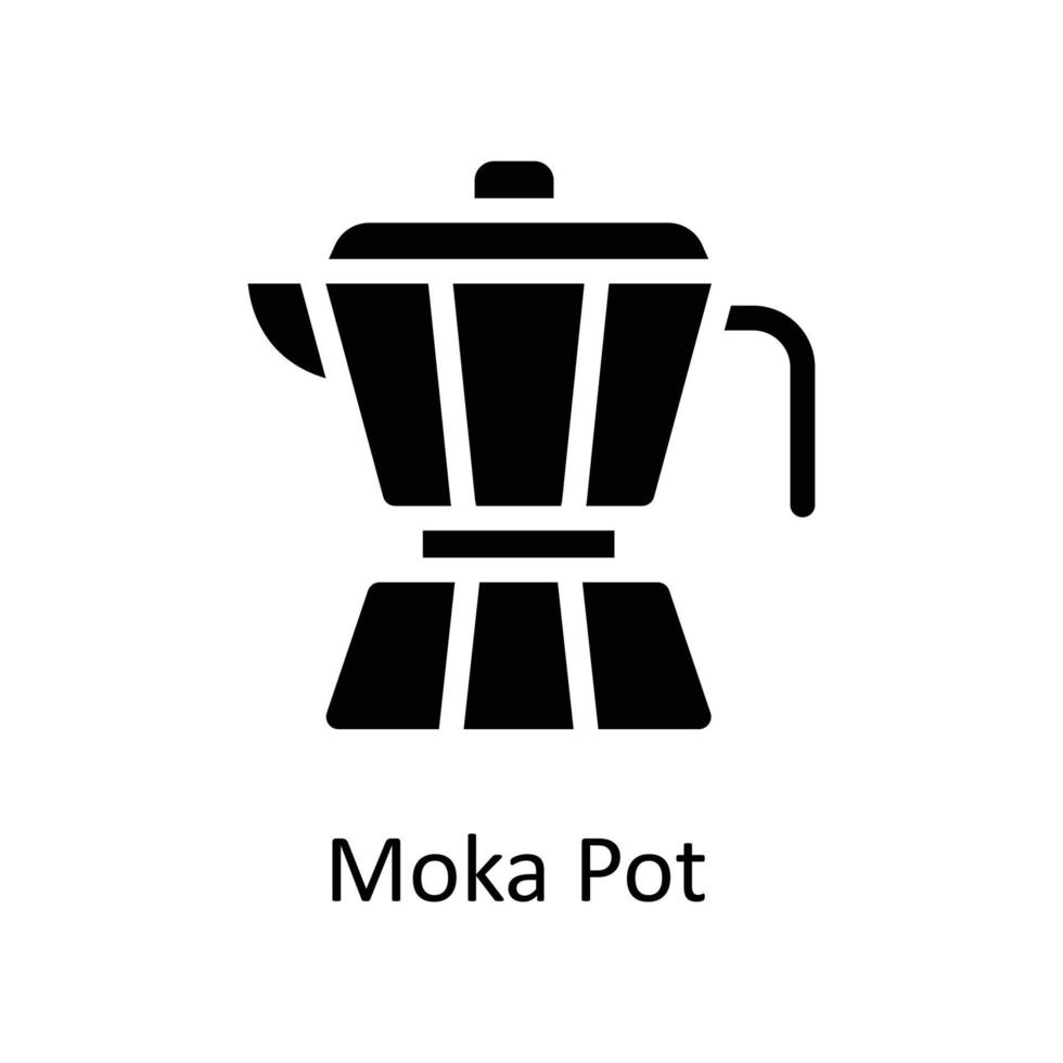 moka pentola vettore solido icone. semplice azione illustrazione azione