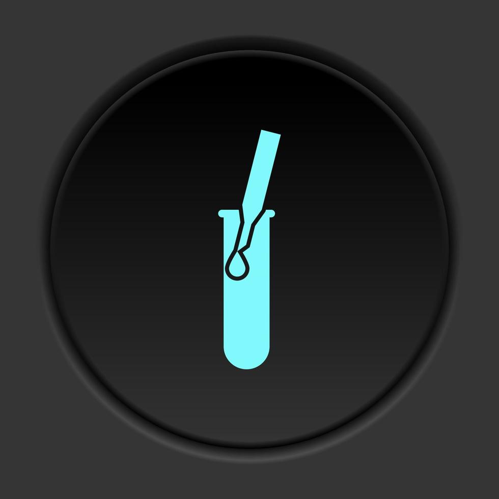 buio pulsante icona artificiale inseminazione. pulsante bandiera il giro distintivo interfaccia per applicazione illustrazione su scurire sfondo vettore