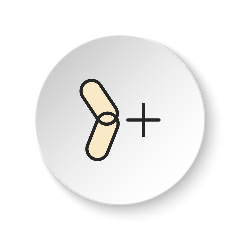 il giro pulsante per ragnatela icona, collegamento, nuovo, URL. pulsante bandiera il giro, distintivo interfaccia per applicazione illustrazione su bianca sfondo vettore