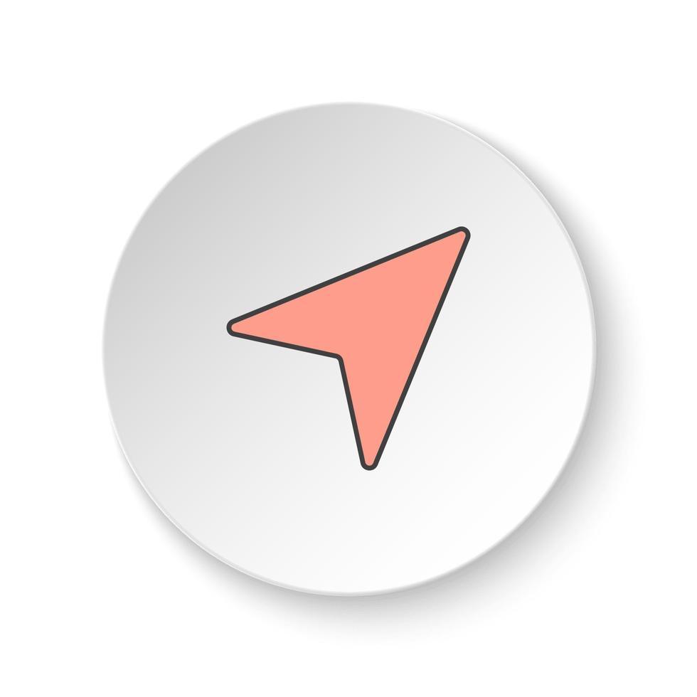 il giro pulsante per ragnatela icona, cursore. pulsante bandiera il giro, distintivo interfaccia per applicazione illustrazione su bianca sfondo vettore