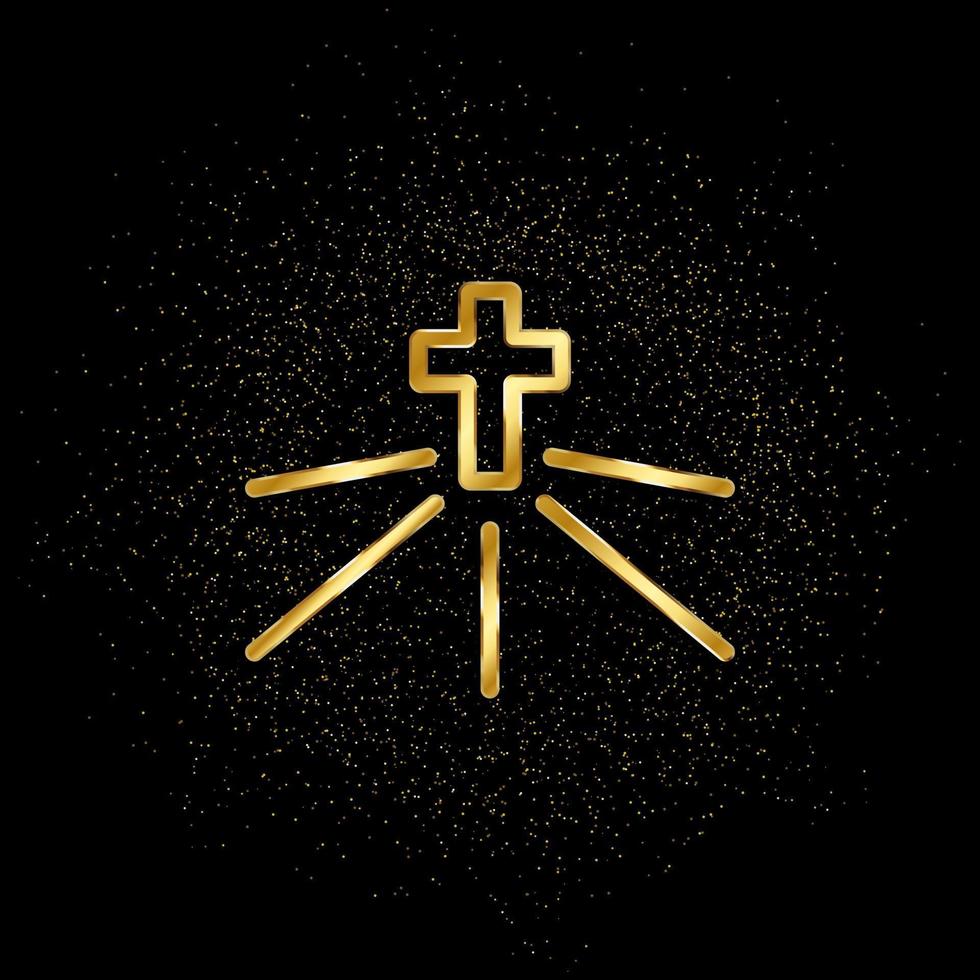 spirituale oro icona. vettore illustrazione di d'oro particella sfondo.. spirituale concetto vettore illustrazione .