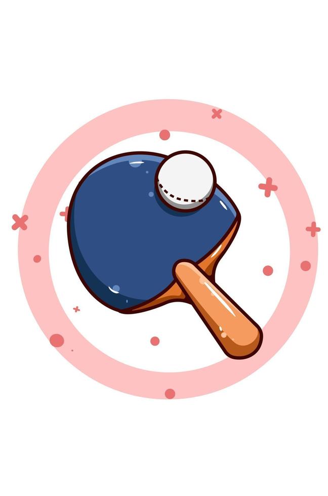 illustrazione di racchetta e palla da ping pong vettore