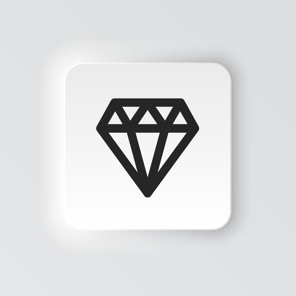 rettangolo pulsante icona diamante. pulsante bandiera rettangolo distintivo interfaccia per applicazione illustrazione su neomorfo stile su bianca sfondo vettore