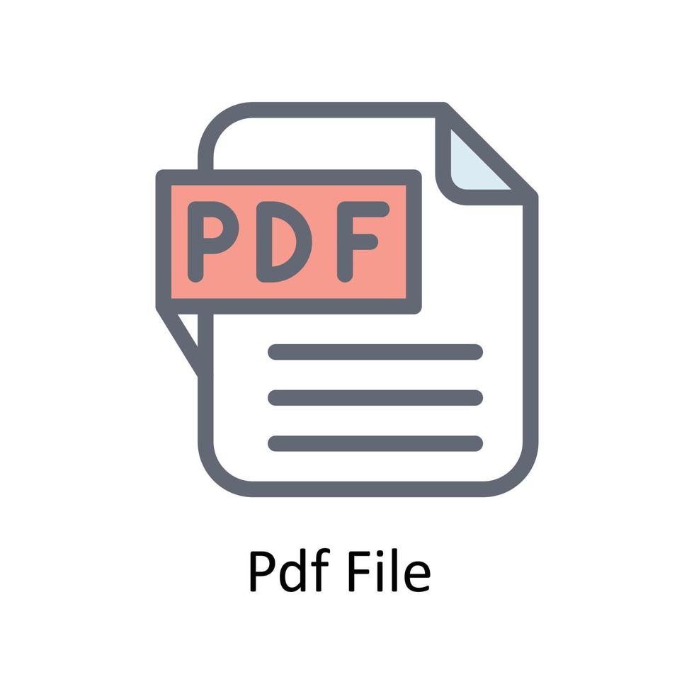 PDF file vettore riempire schema icone. semplice azione illustrazione azione