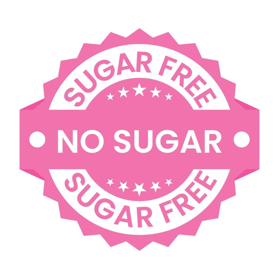 zucchero gratuito icona, zucchero gratuito distintivo, no zucchero emblema, francobollo, sigillo, etichetta, logo, diabetico cibo simbolo vettore illustrazione per Prodotto confezione design