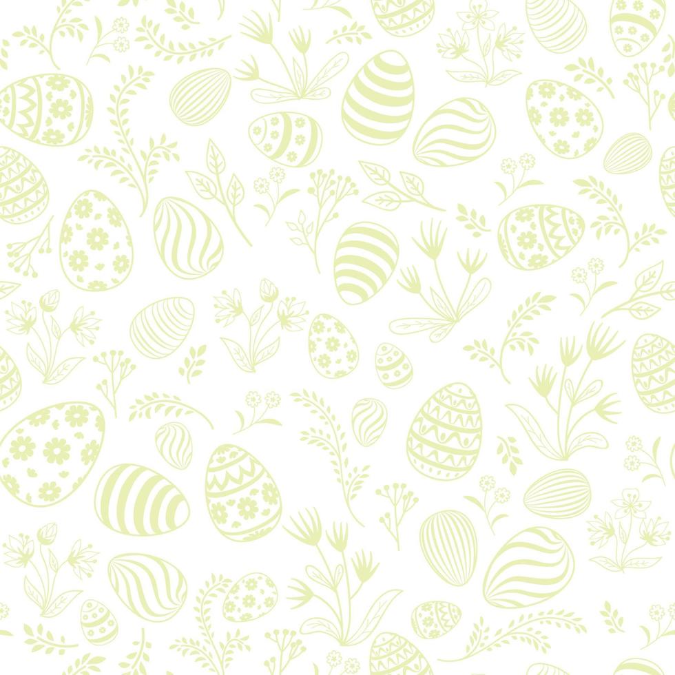 modello senza cuciture floreale dell'uovo di Pasqua. sfondo vacanze primaverili per la stampa su tessuto, carta per scrapbooking, carta da regalo e sfondi. vettore