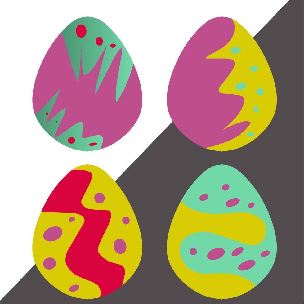 impostato di colorato Pasqua uova design. Pasqua design elemento vettore