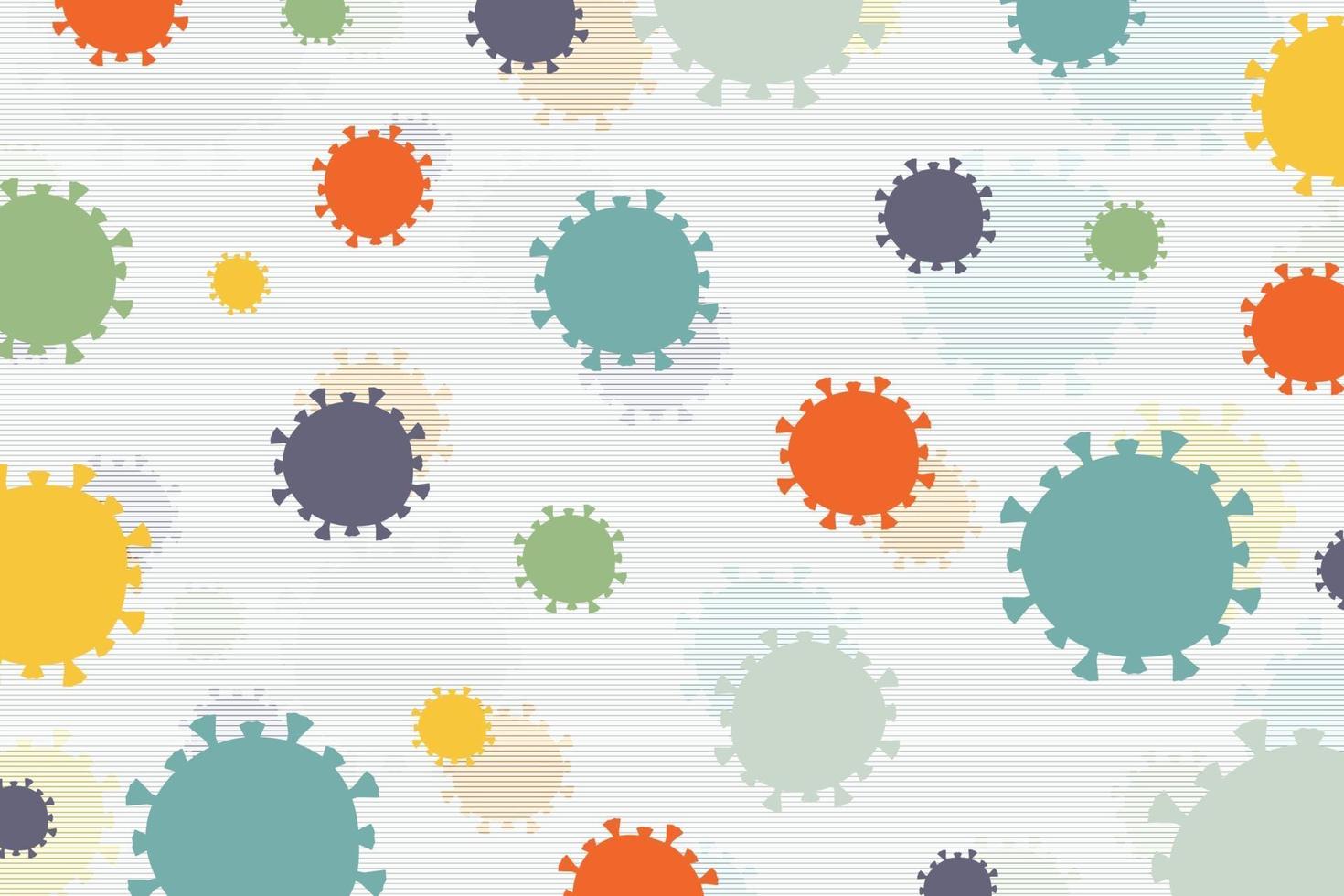 astratto corona virus covid-19 diffusione di un design colorato sfondo minimo di opere d'arte. illustrazione vettoriale eps10