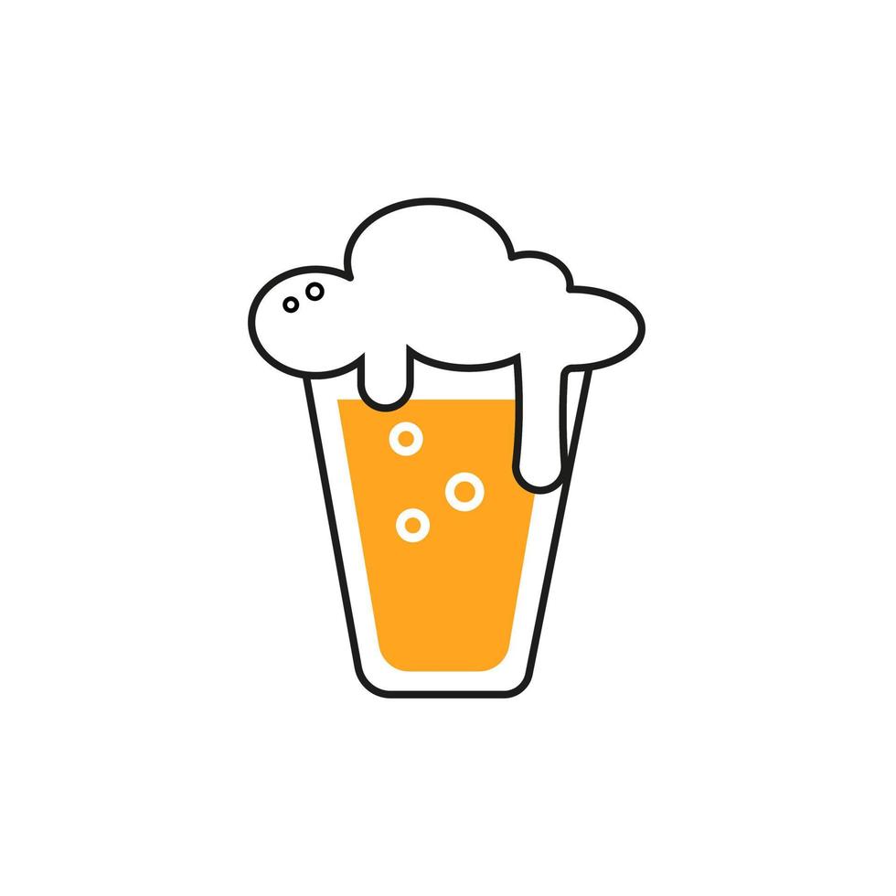 birra bicchiere colorato icona isolato su bianca sfondo. birra simbolo. vettore design illustrazione. schema stile.