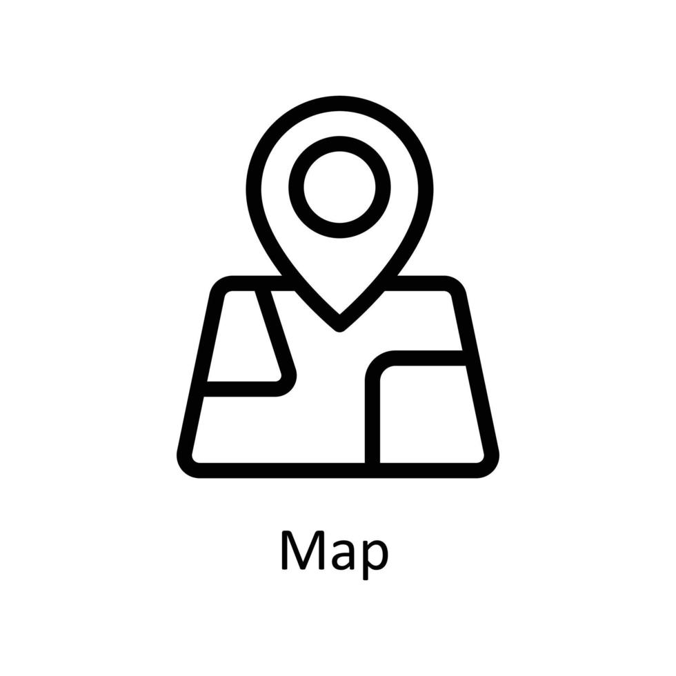 carta geografica vettore schema icone. semplice azione illustrazione azione