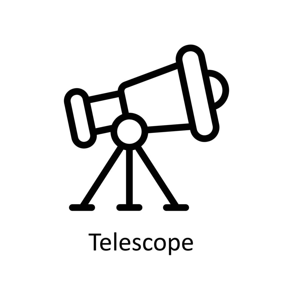 telescopio vettore schema icone. semplice azione illustrazione azione
