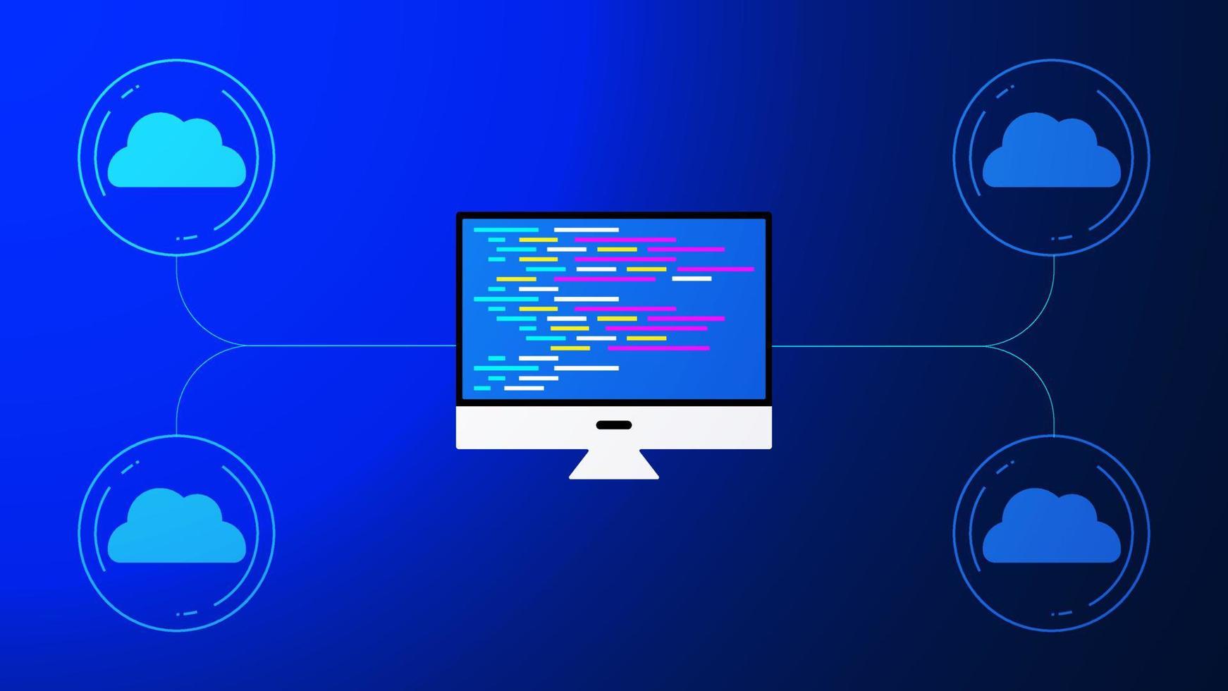 ragnatela programmazione o Software sviluppatore concetto con nuvole icona. vettore illustrazione.