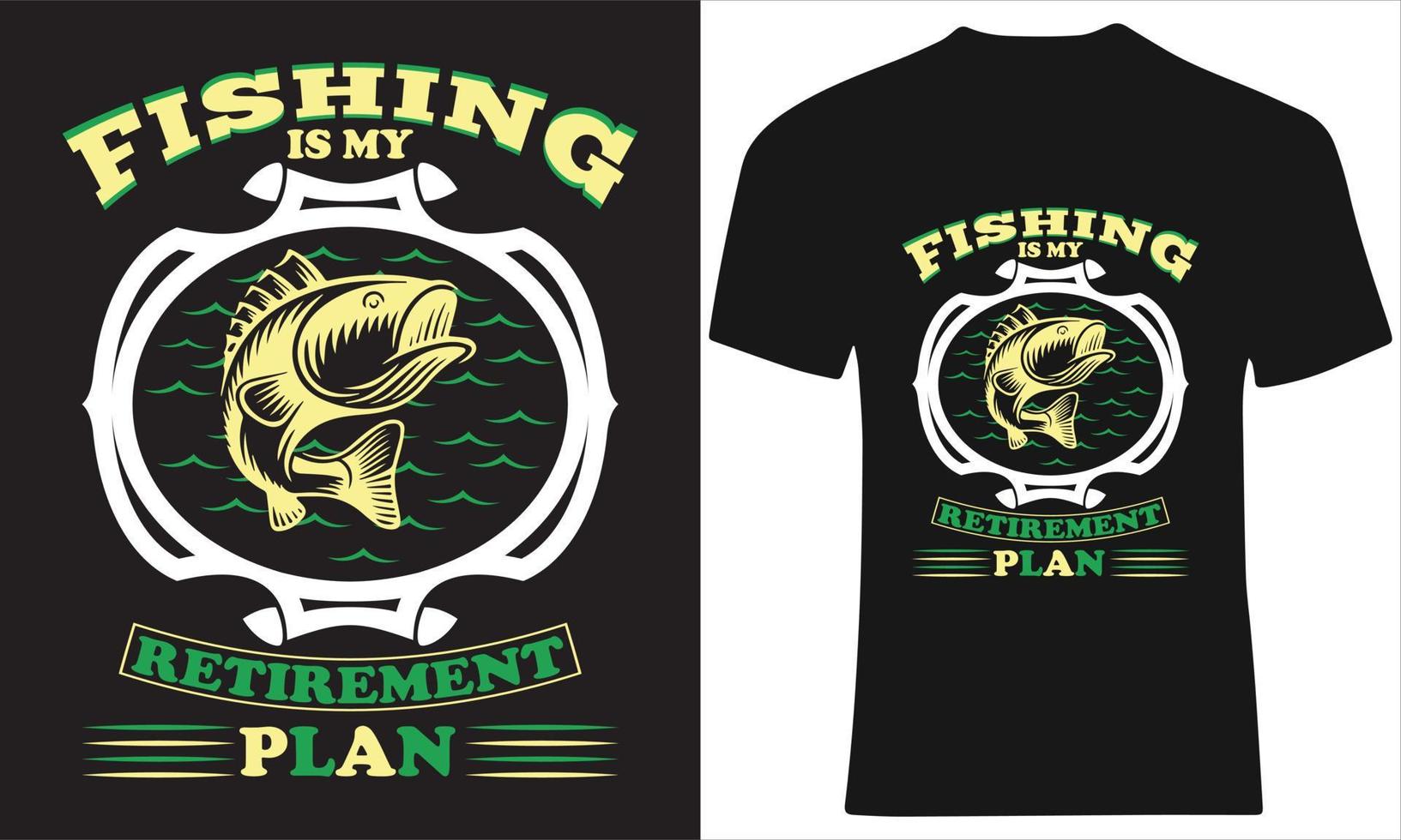 la pensione pesca maglietta vettore