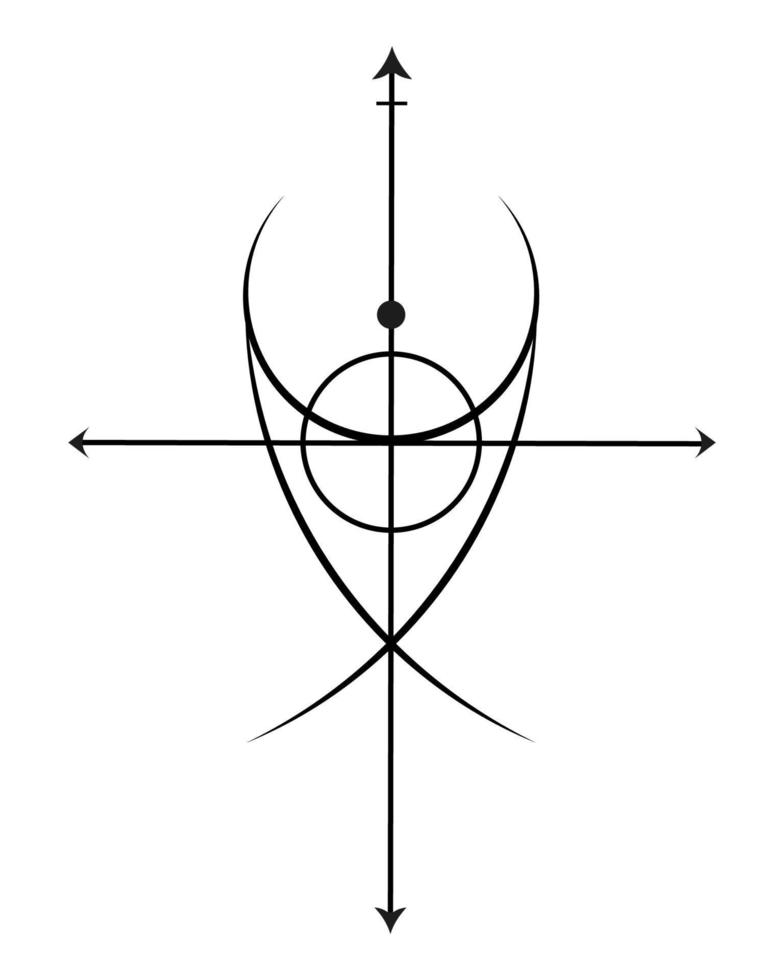 sigillo di protezione. divine magico amuleti. sacro geometria, religioso simbolo. può essere Usato come tatuaggio, loghi e stampe, direzione di fortuna. vettore icona isolato su bianca sfondo