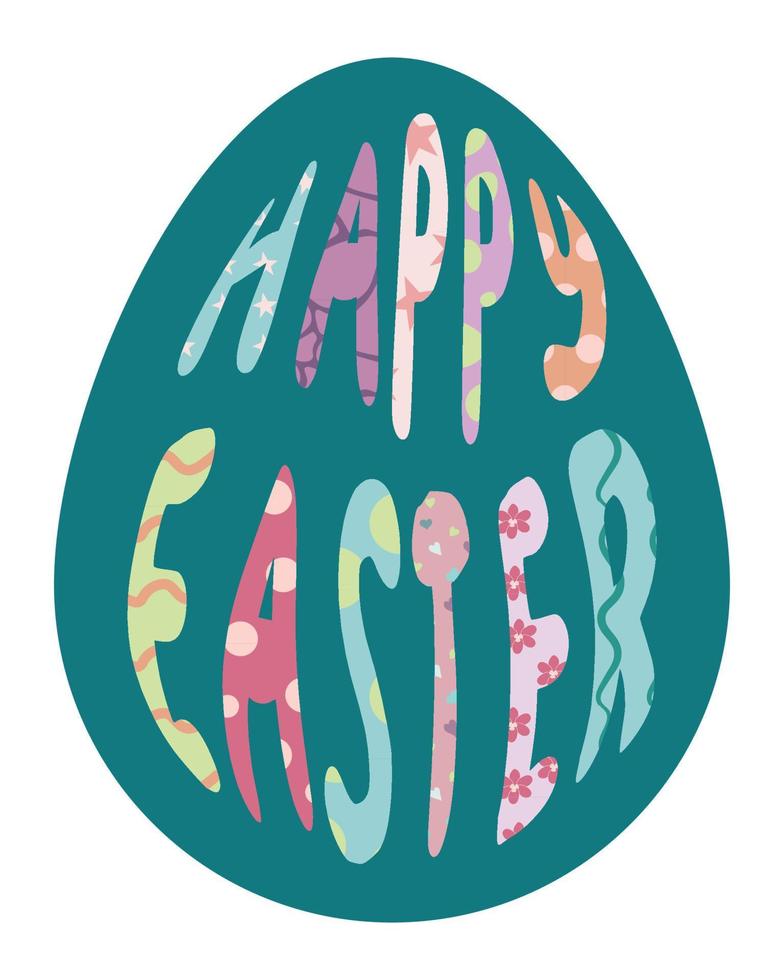 Pasqua vettore illustrazione con un uovo e lettering