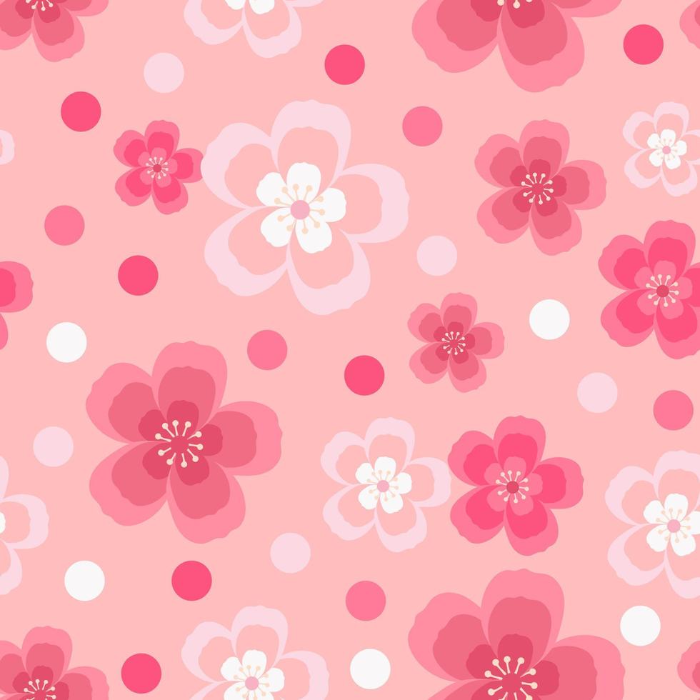 floreale modello, rosa delicato fiori su un' rosa sfondo. design per tessuto, confezione, bambino stoffa, coperchio. vettore
