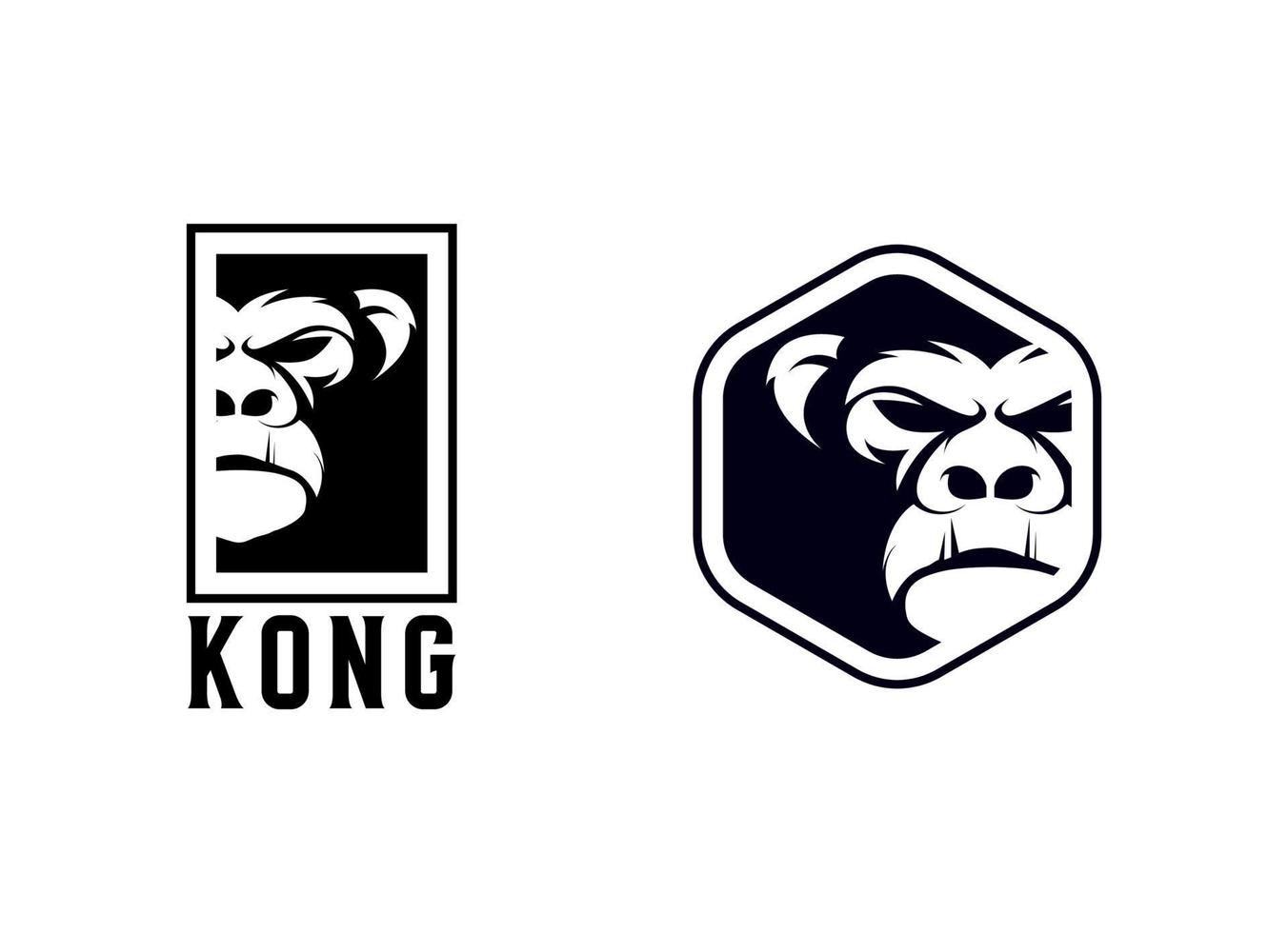 gorilla logo icona, gorilla viso logo design per esport vettore