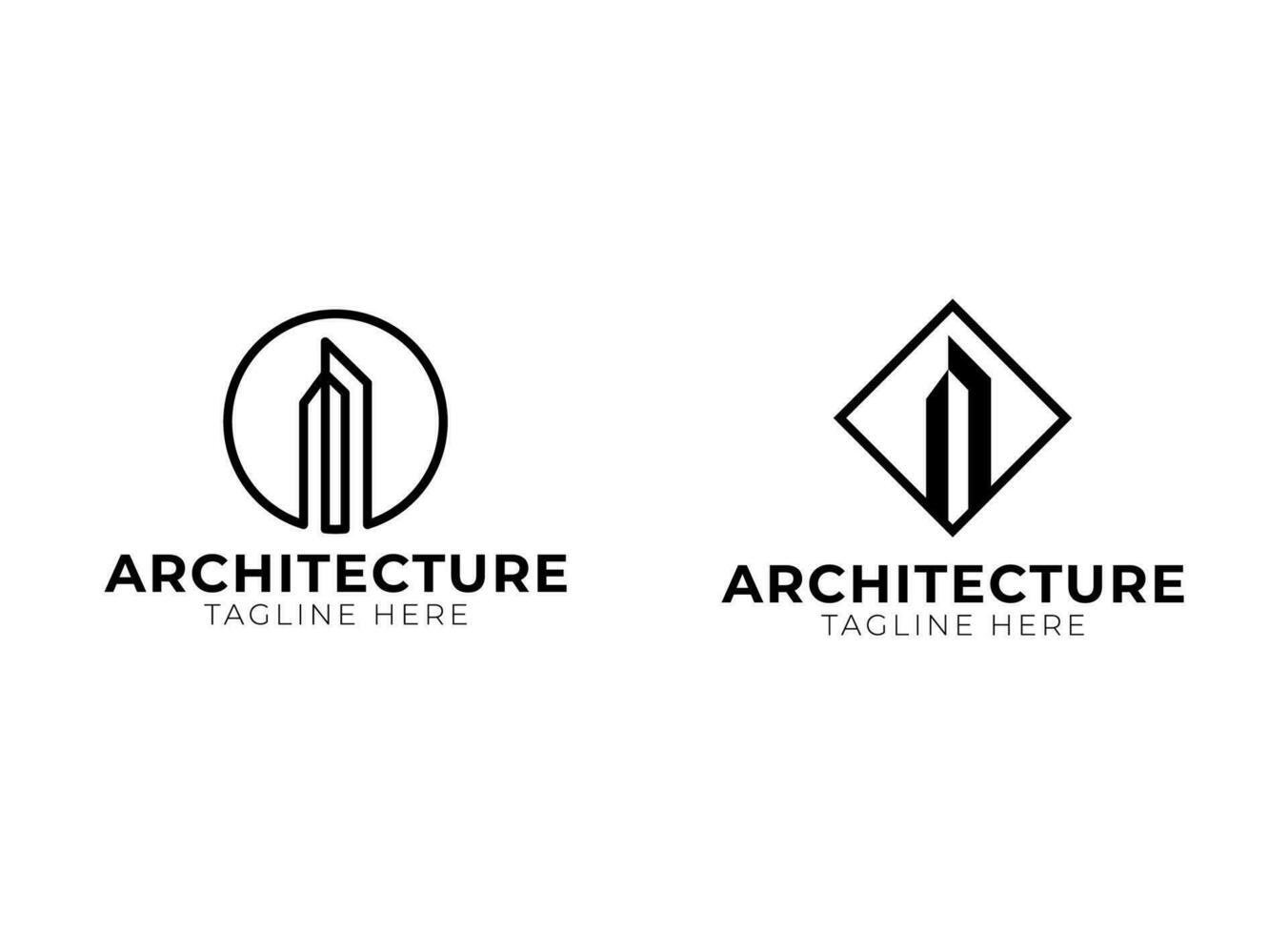 minimalista architettura, costruzione, costruzione logo design modello vettore