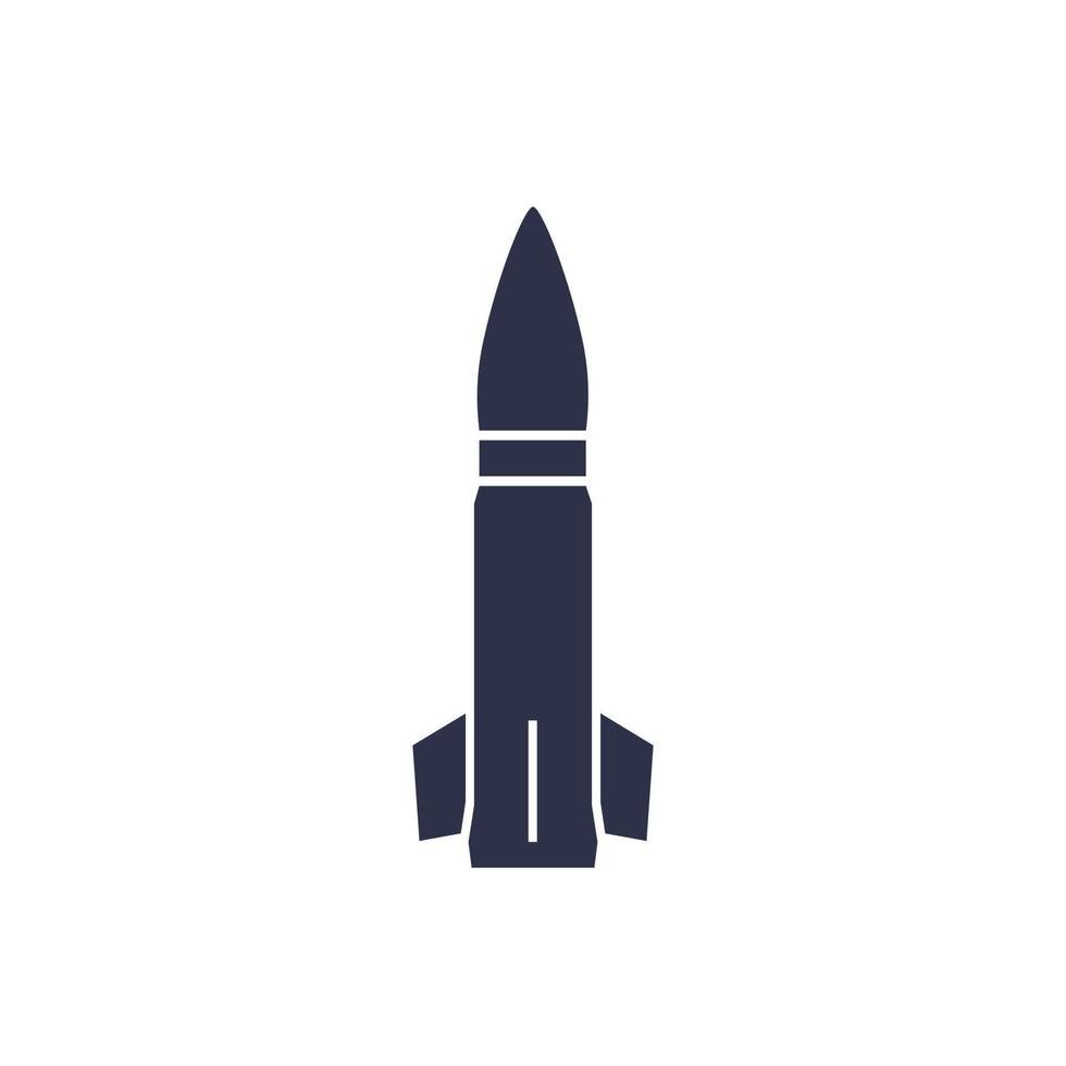 balistico missile icona su bianca vettore
