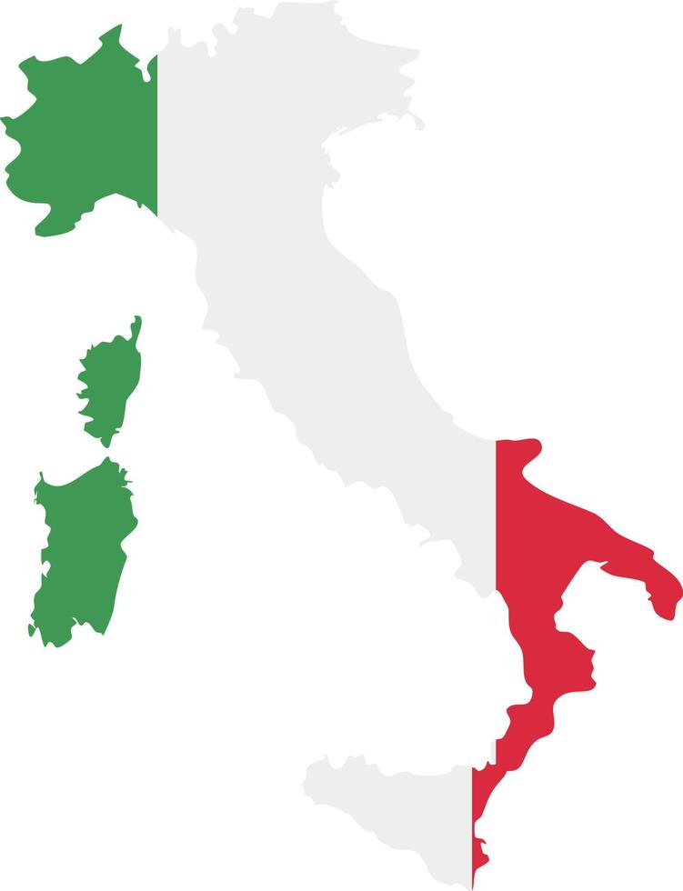 Italia carta geografica con nazionale bandiera. vettore