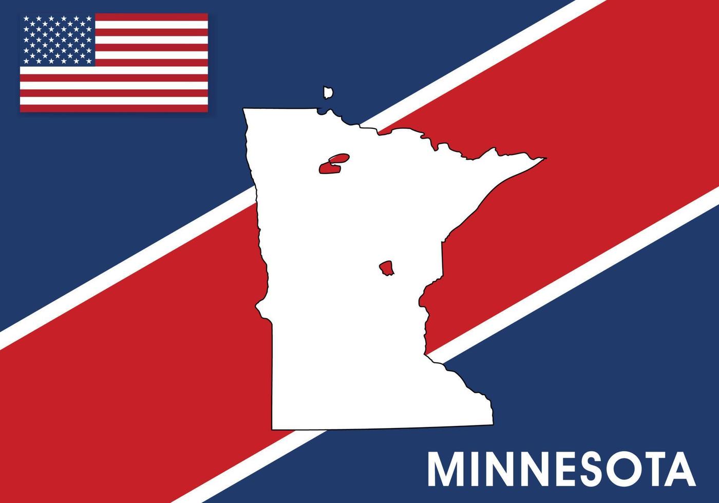 Minnesota carta geografica - Stati Uniti d'America, unito stati di America carta geografica vettore modello. bianca colore carta geografica su bandiera sfondo per disegno, Infografica - vettore illustrazione eps 10