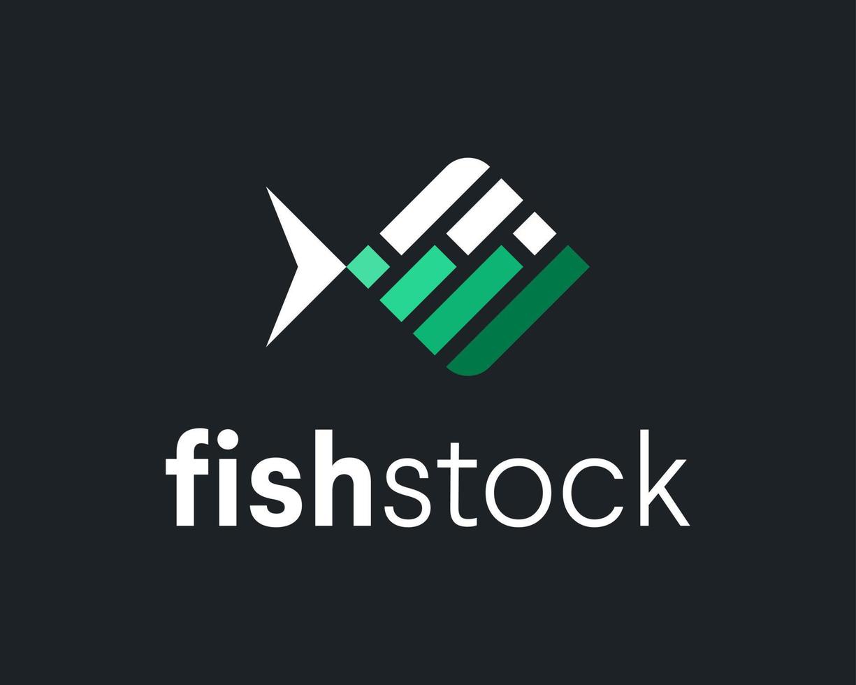 azione mercato grafico grafico finanza attività commerciale pesce acquatico pesca semplice astratto vettore logo design