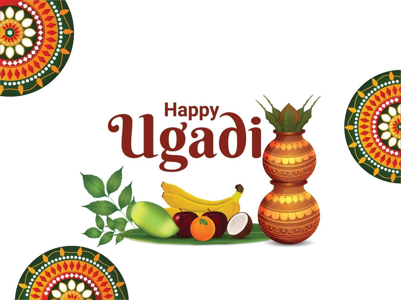 biglietto di auguri felice ugadi vettore