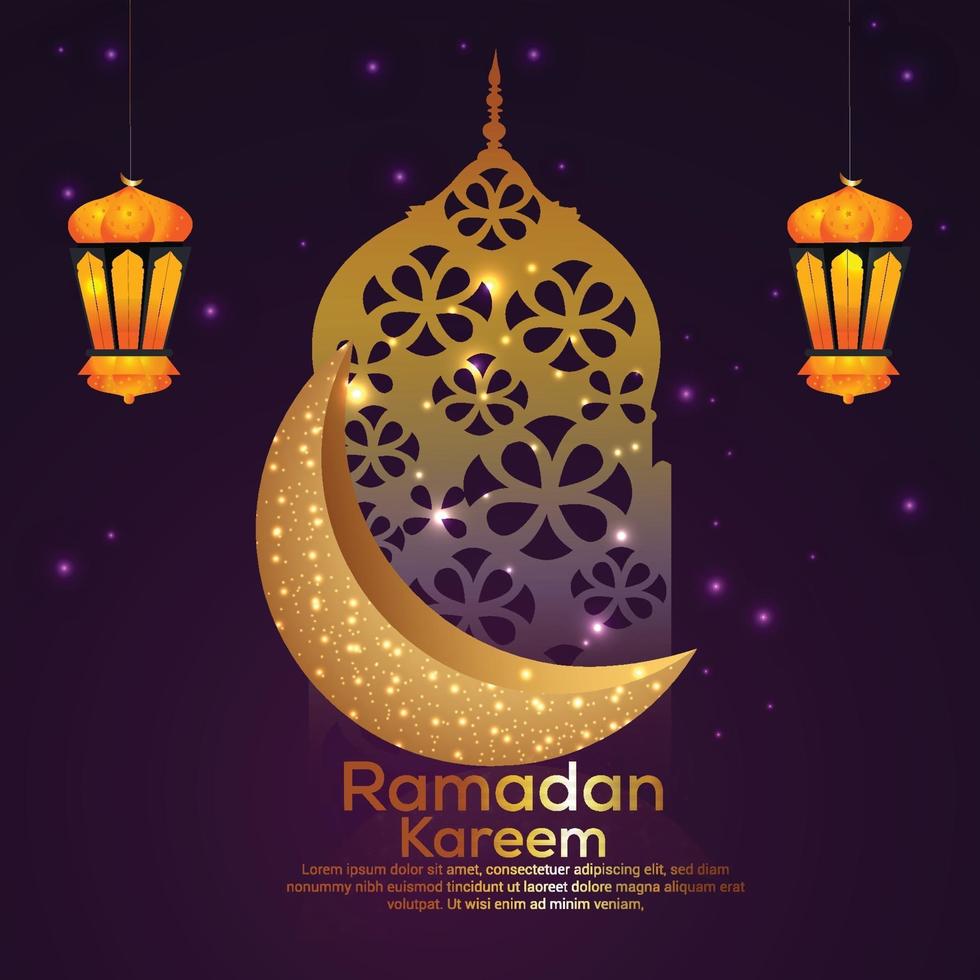 biglietto di auguri festival islamico di ramadan kareem vettore