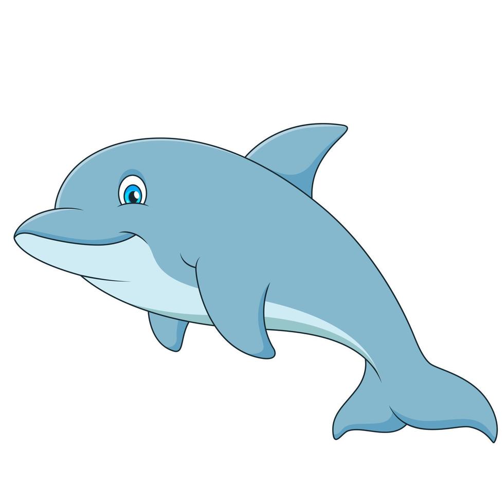 cartone animato illustrazione di carino delfino salto vettore