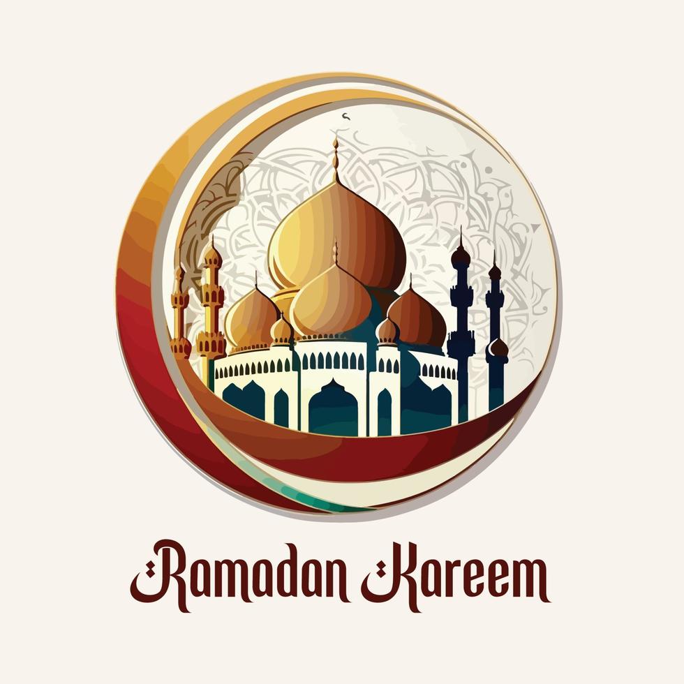 Ramadan kareem islamico pieno colore design vettore