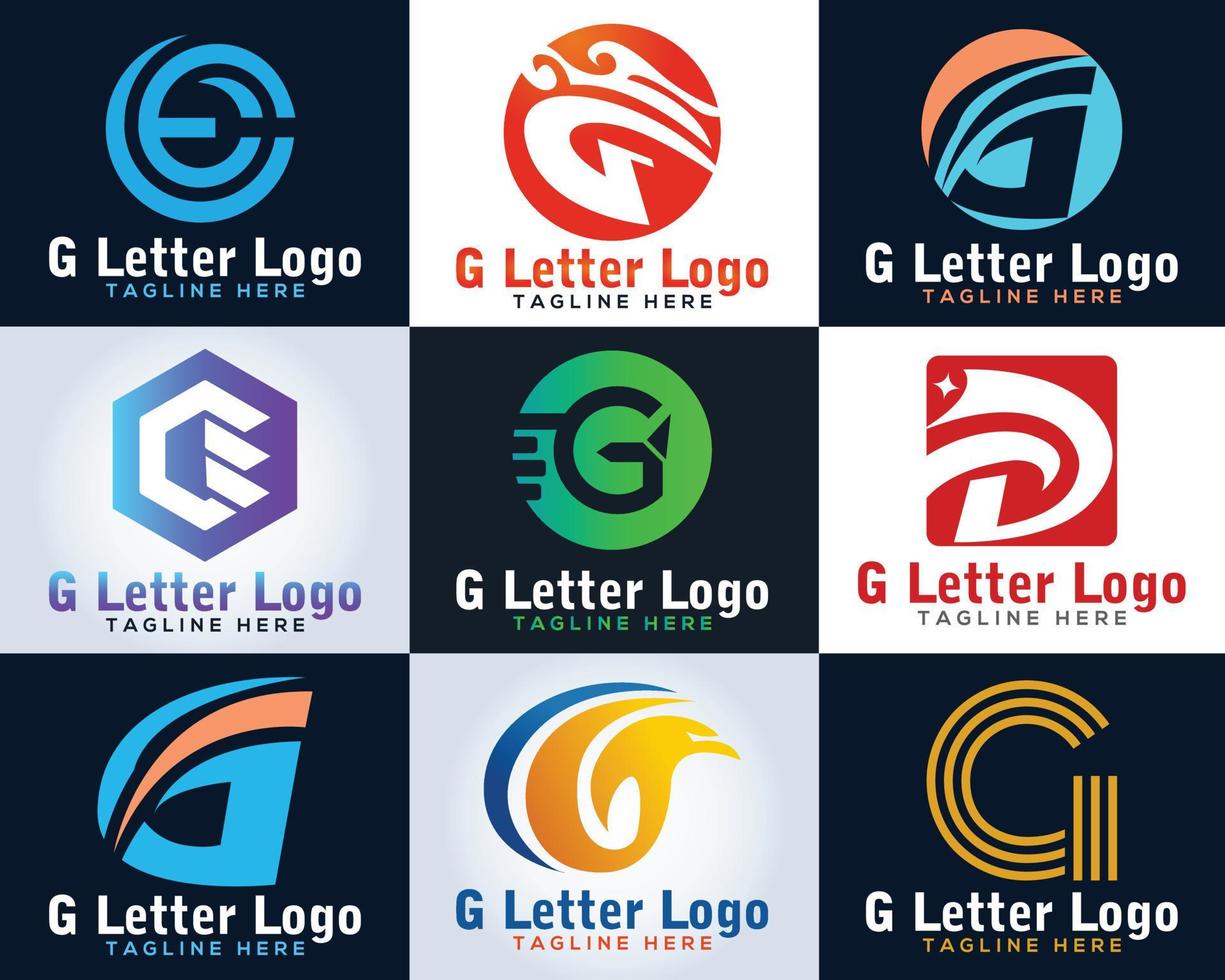 g lettera colorato creativo forma logo design. vettore