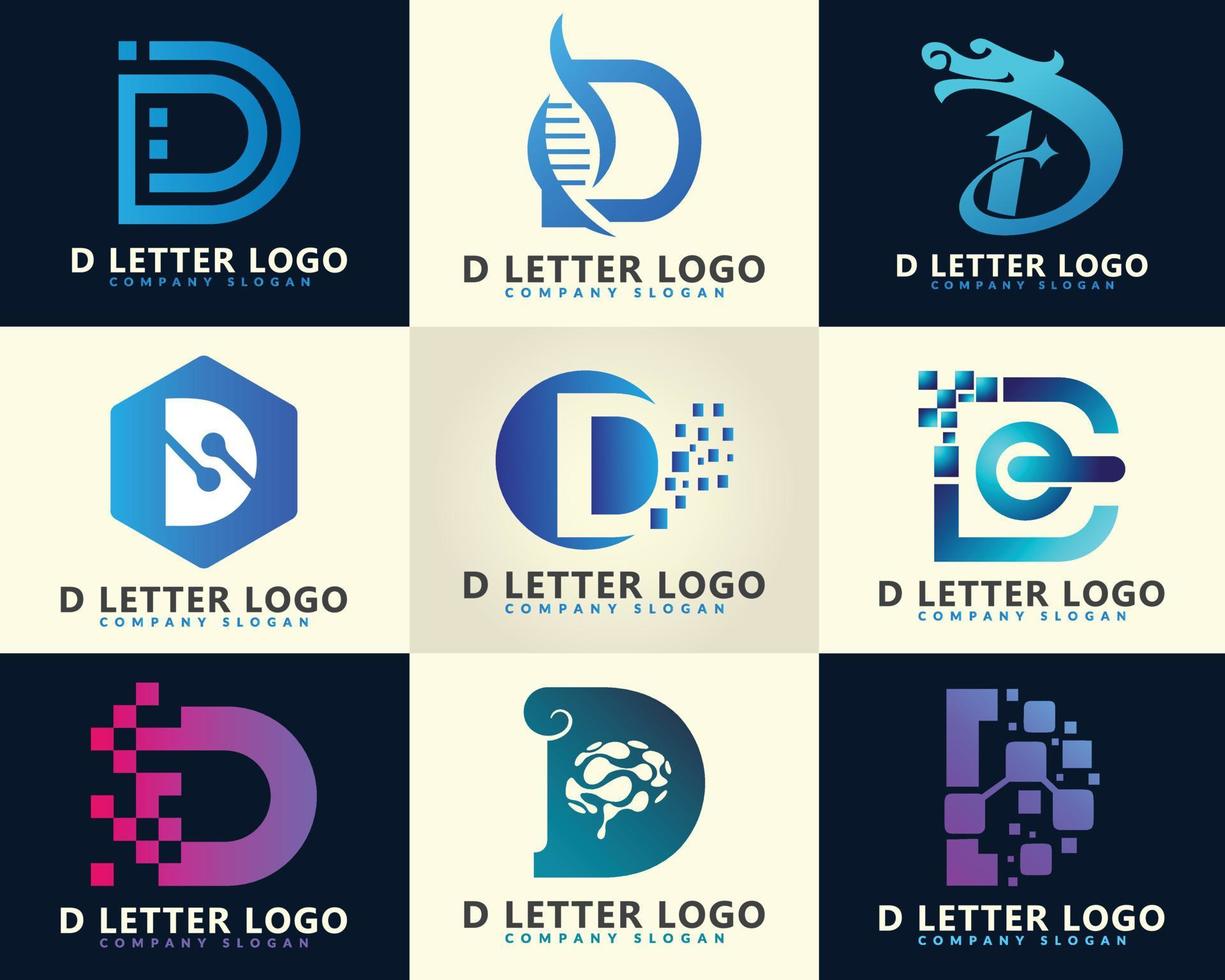 iniziale lettera d digitale logo design modello. vettore