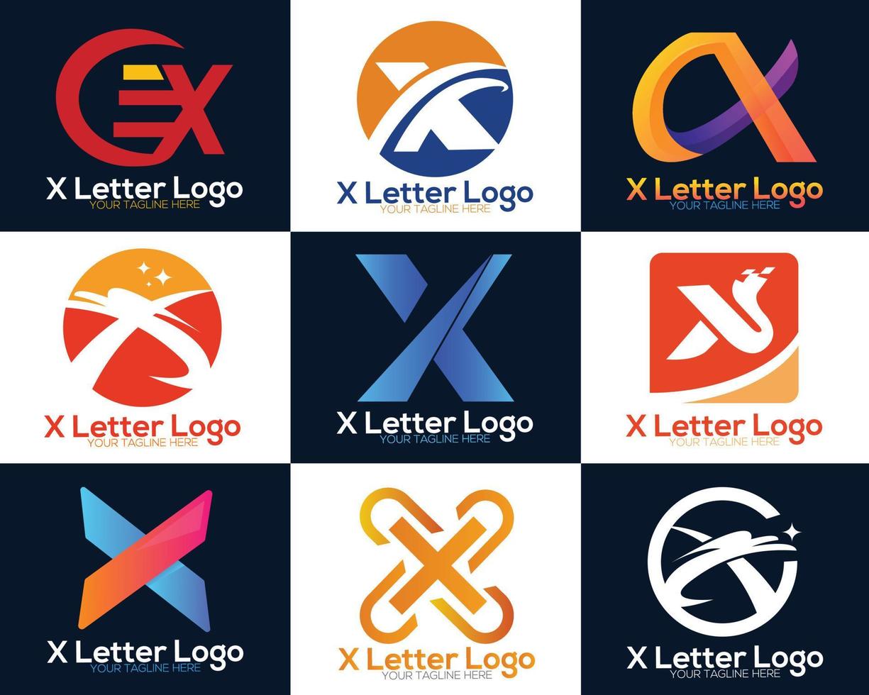 astratto X lettera logo design marchio. X lettera logo modello illustrazione design. X moderno logo vettore grafico elemento,