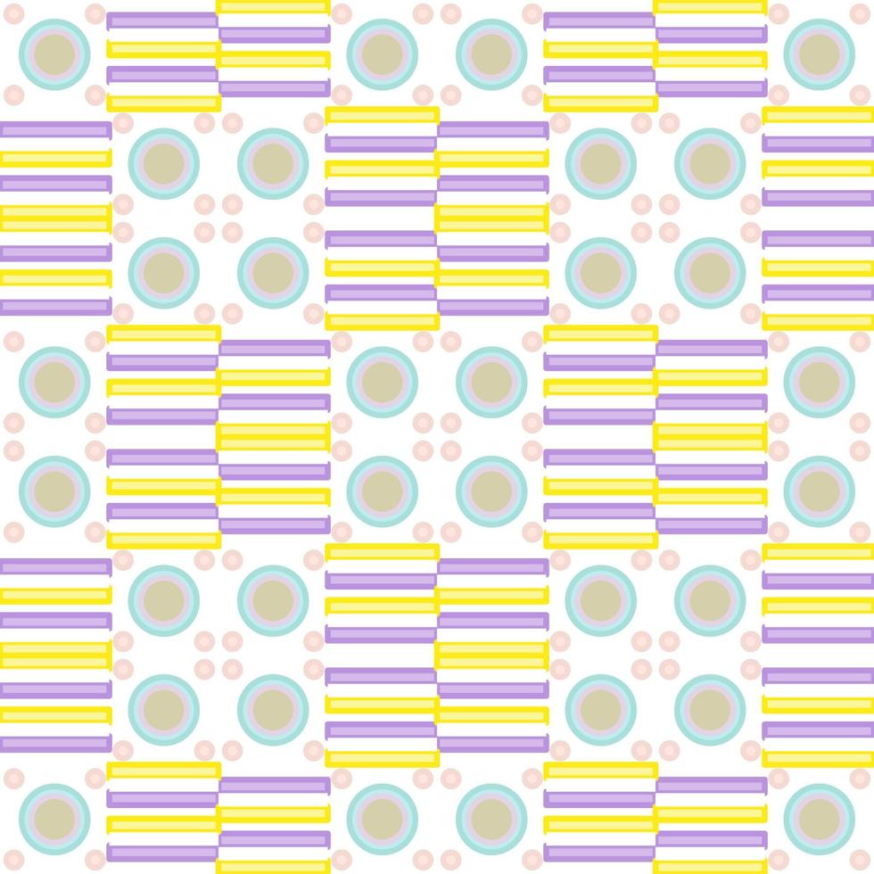 astratto cerchio polka punto e linea dolce giallo e viola pastello su bianca blackground vettore