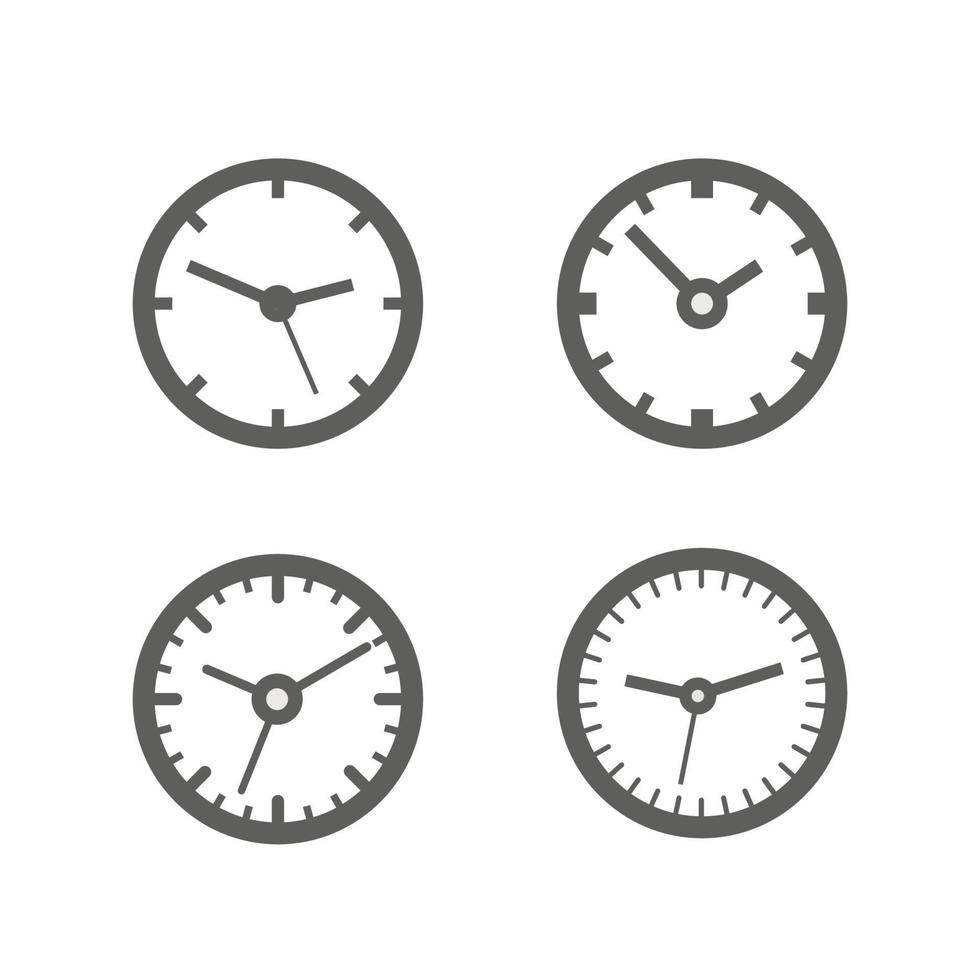 collezione di orologi diversi isolati su sfondo bianco vettore
