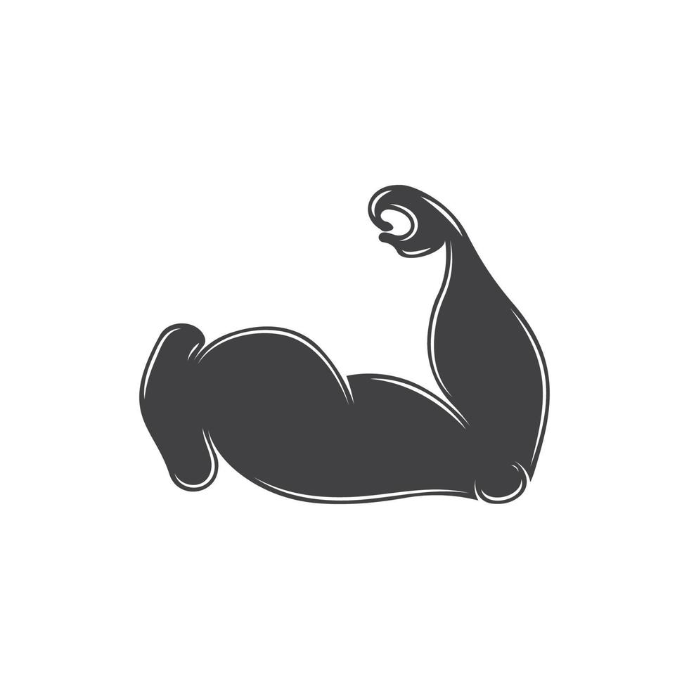 braccio muscolo silhouette logo bicipite icona vettore