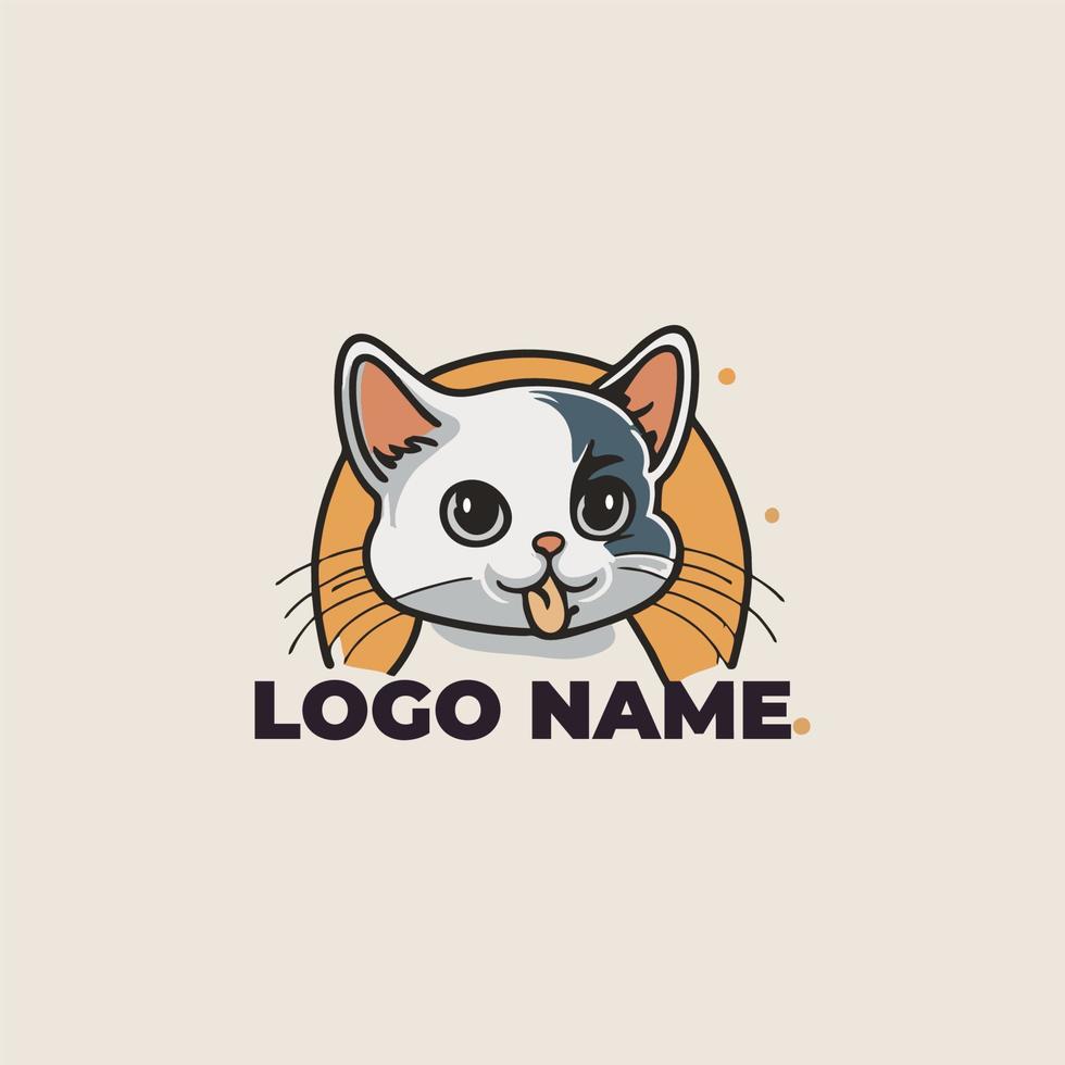 un' logo design per animale domestico attività commerciale, cartone animato gatto carino logo design vettore