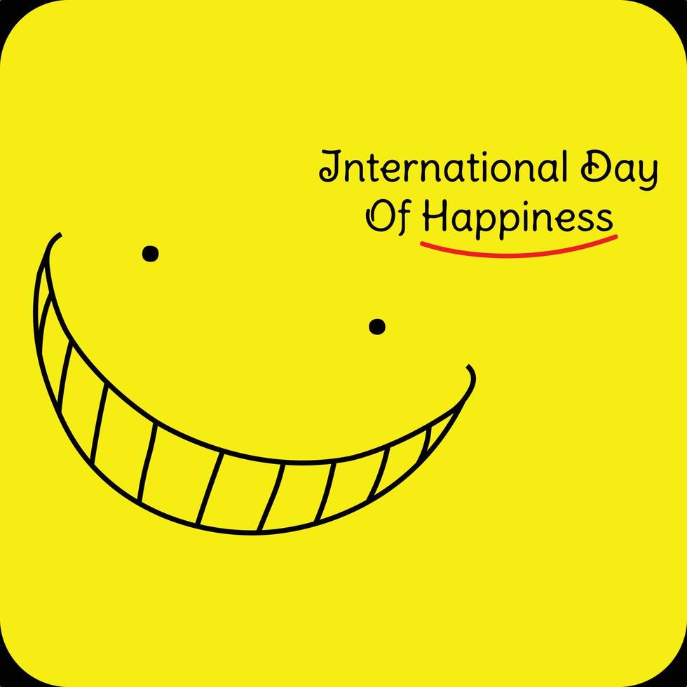 nazionale o internazionale giorno di felicità marzo, design modello con contento viso vettore