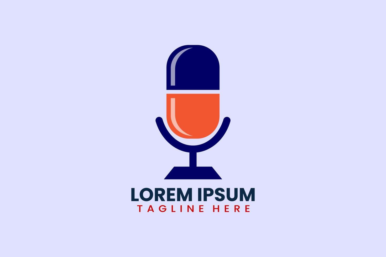 piatto pillola medicina Podcast logo modello vettore design illustrazione