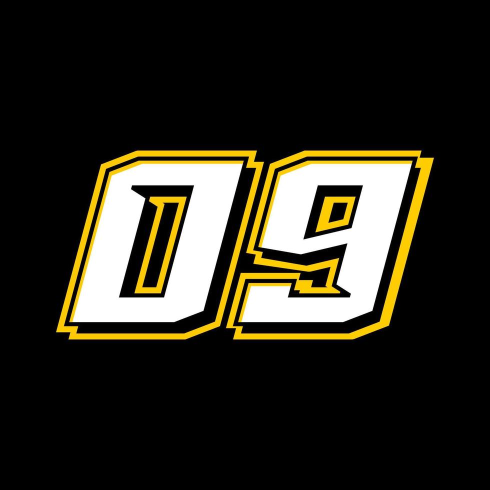 sport da corsa numero 09 logo design vettore