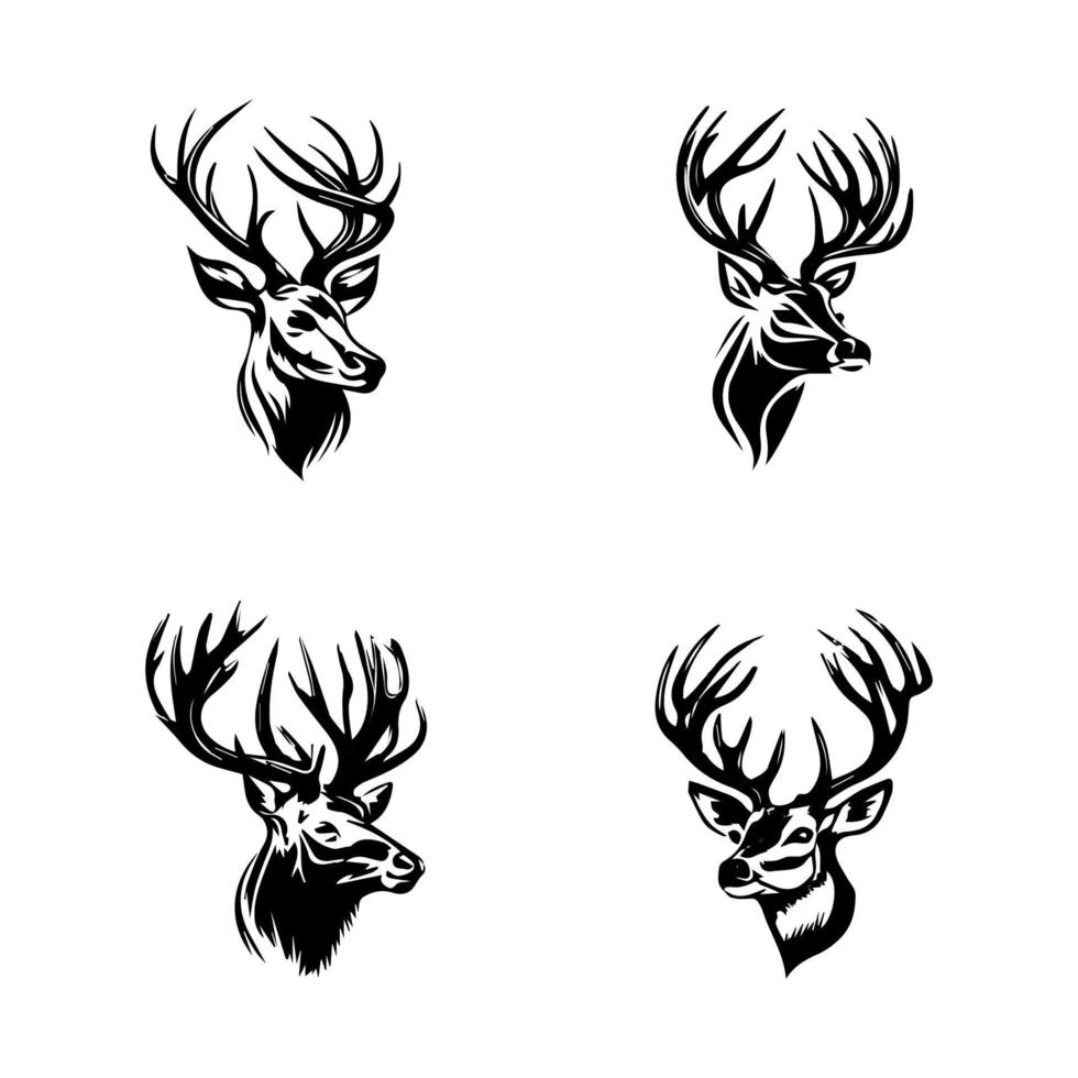 Inserisci un' toccare di grazia per il tuo progetto con nostro cervo logo silhouette collezione. mano disegnato con amore, queste illustrazioni siamo sicuro per portare un' senso di calma e bellezza vettore