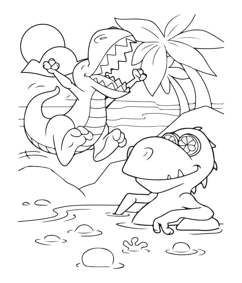 vettore illustrazione di dinosauri. Usato per colorazione prenotare, colorazione pagine, eccetera